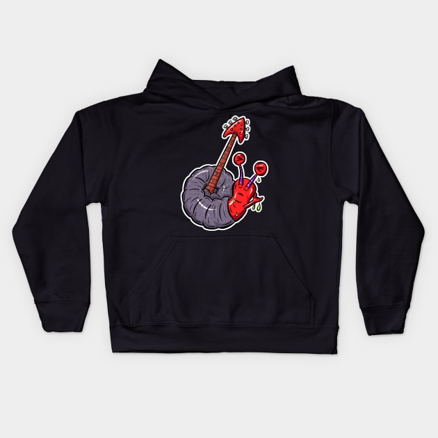 Rock Snail! Guitar Or Mollusc? Red Hot! Kids Hoodie by Squeeb Creative